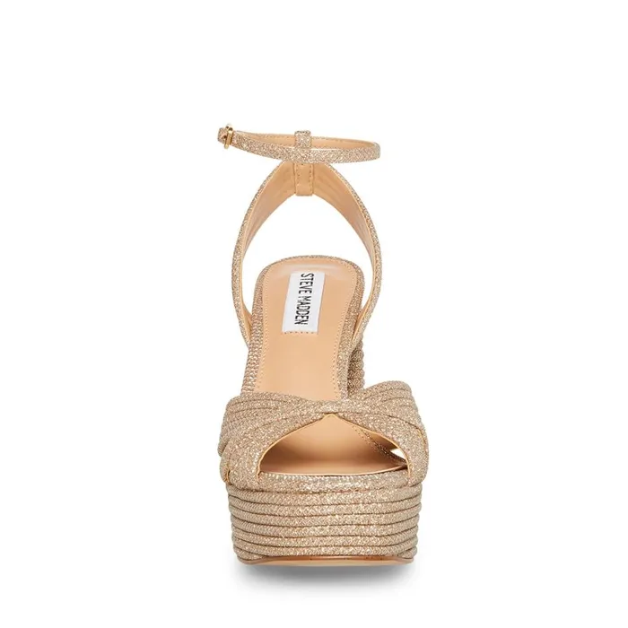 Steve Madden Laurel Gold Glitter Womens Heels