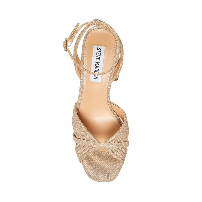 Steve Madden Laurel Gold Glitter Womens Heels