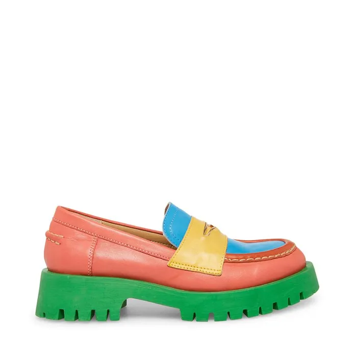 Steve Madden Lawrence Bright Multi Womens Loafers and Flats