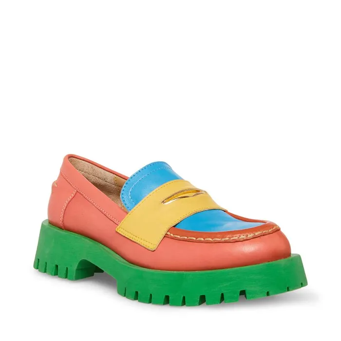 Steve Madden Lawrence Bright Multi Womens Loafers and Flats
