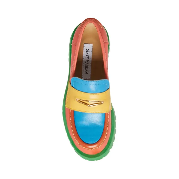 Steve Madden Lawrence Bright Multi Womens Loafers and Flats