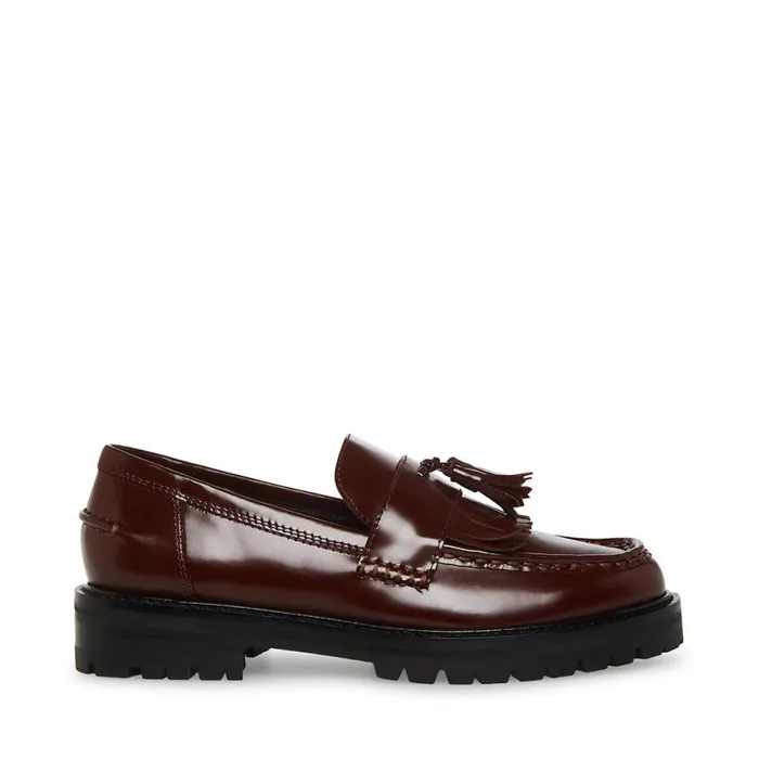 Steve Madden Minka Burgundy Womens Loafers and Flats