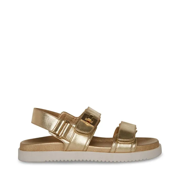 Steve Madden Mona Gold Leather Womens Sandals