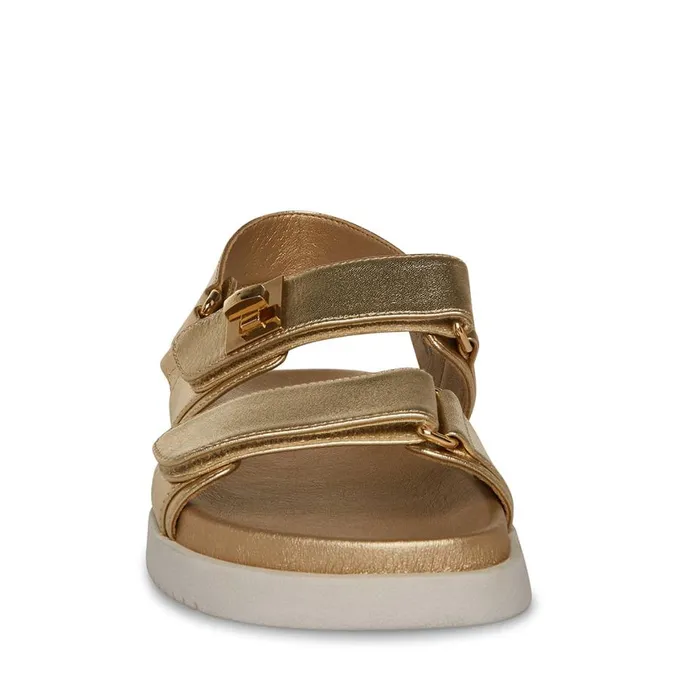 Steve Madden Mona Gold Leather Womens Sandals