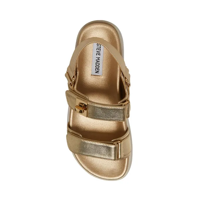Steve Madden Mona Gold Leather Womens Sandals