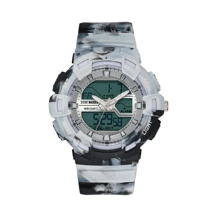 Steve Madden Oversized Sport Watch Tie Dye Black Womens Watches