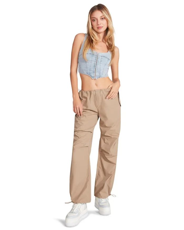 Steve Madden Pia Parachute Pant Khaki Womens Bottoms