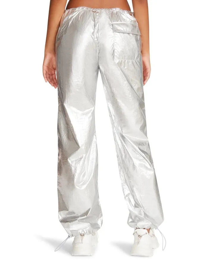 Steve Madden Pia Parachute Pant Silver Womens Bottoms