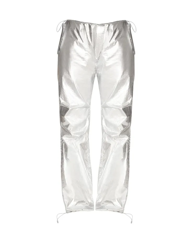 Steve Madden Pia Parachute Pant Silver Womens Bottoms