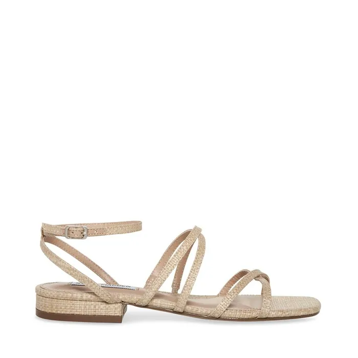 Steve Madden Pleasant Natural Raffia Womens Sandals