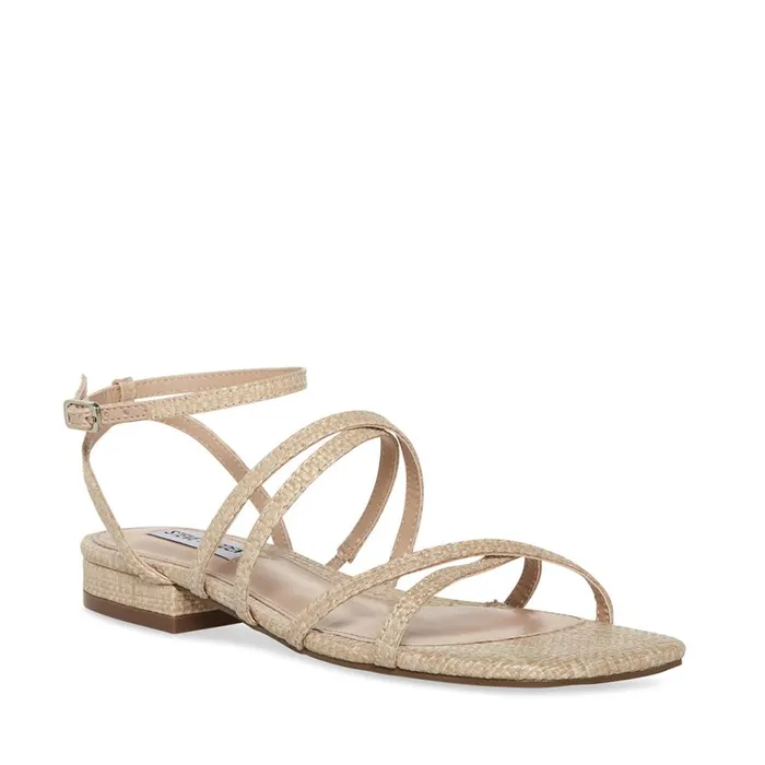 Steve Madden Pleasant Natural Raffia Womens Sandals