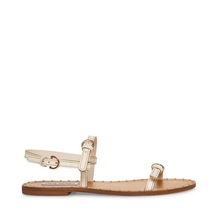 Steve Madden Raquel Ivory Leather Womens Sandals