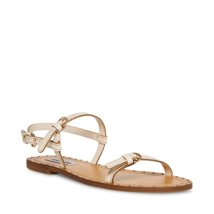 Steve Madden Raquel Ivory Leather Womens Sandals