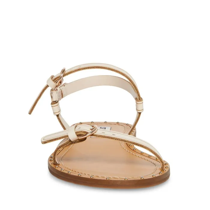 Steve Madden Raquel Ivory Leather Womens Sandals