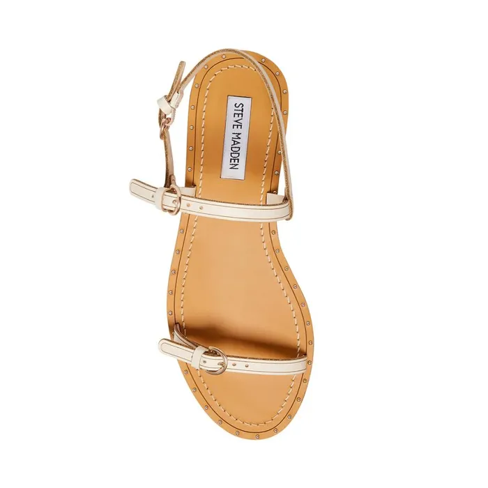 Steve Madden Raquel Ivory Leather Womens Sandals