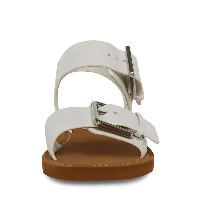 Steve Madden Santo White Leather Womens Sandals