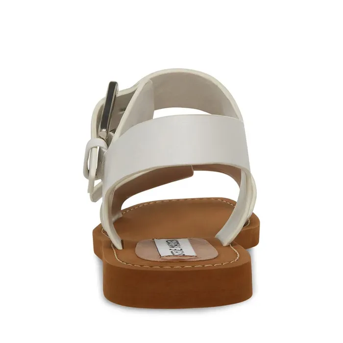Steve Madden Santo White Leather Womens Sandals