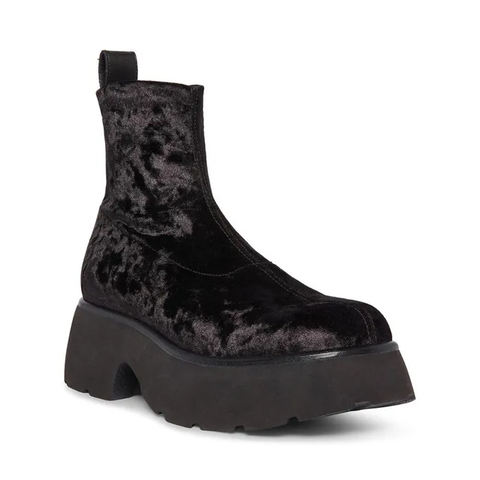 Steve Madden Thelma Black Velvet Womens Boots and Booties