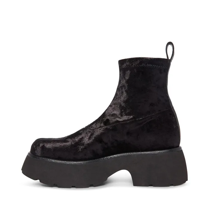 Steve Madden Thelma Black Velvet Womens Boots and Booties