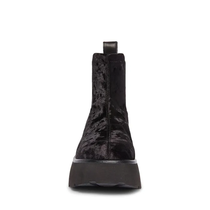 Steve Madden Thelma Black Velvet Womens Boots and Booties