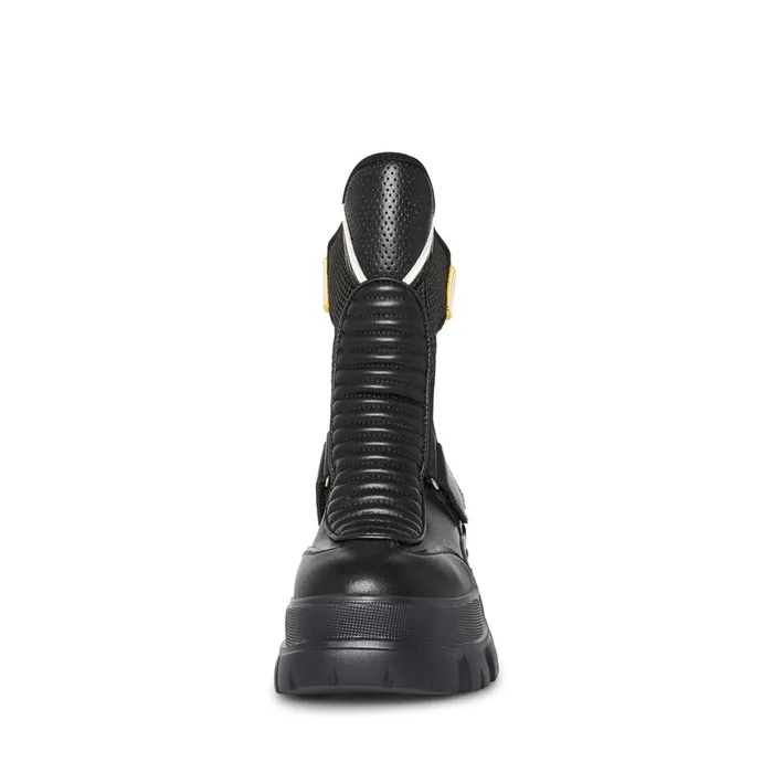 Steve Madden Volt Black Leather Womens Boots and Booties Steve Madden Volt Black Leather Womens Boots and Booties