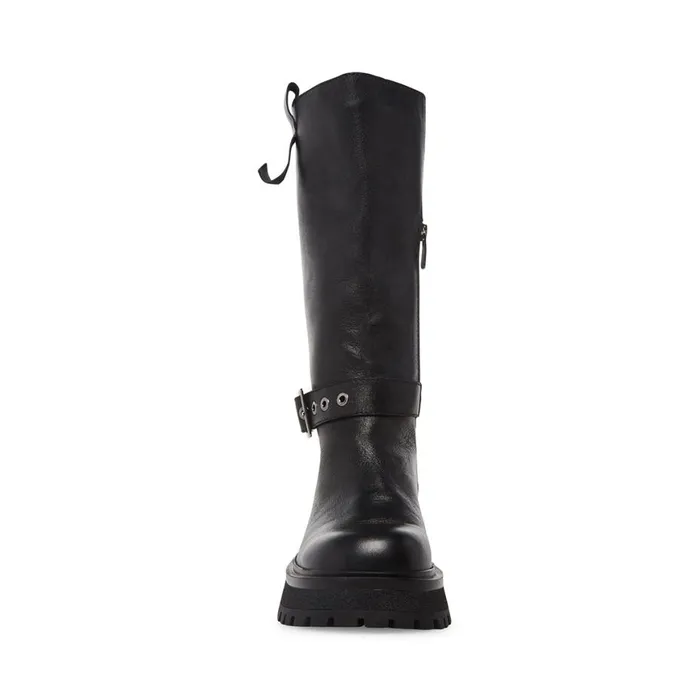 Steve Madden Willow Black Leather Womens Boots and Booties Steve Madden Willow Black Leather Womens Boots and Booties