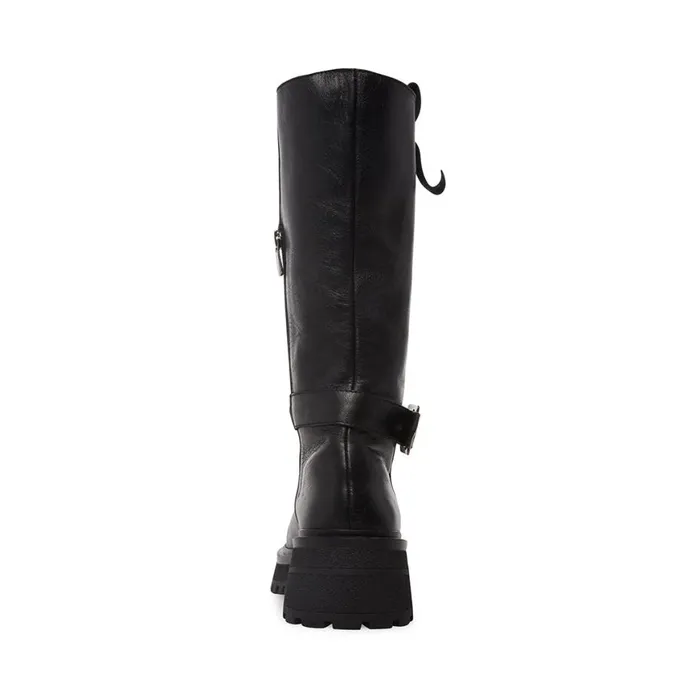Steve Madden Willow Black Leather Womens Boots and Booties Steve Madden Willow Black Leather Womens Boots and Booties