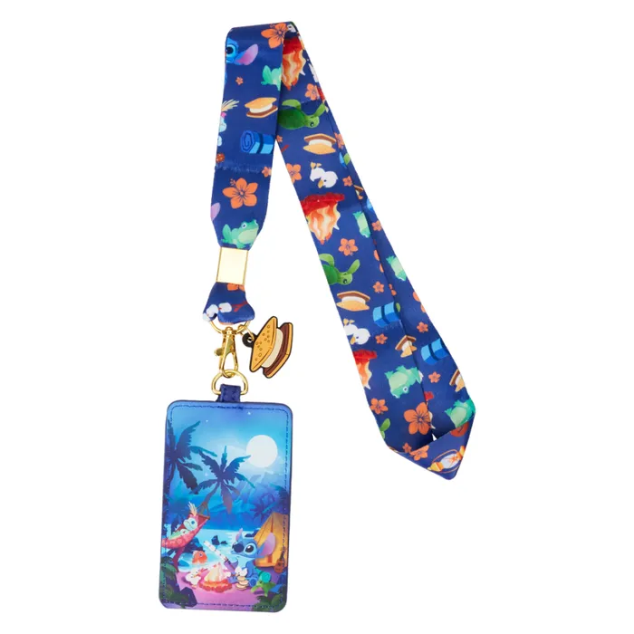 Stitch Camping Cuties Lanyard With Card Holder Unisex Loungefly Small Accessories Stitch Camping Cuties Lanyard With Card Holder Unisex Loungefly Small Accessories