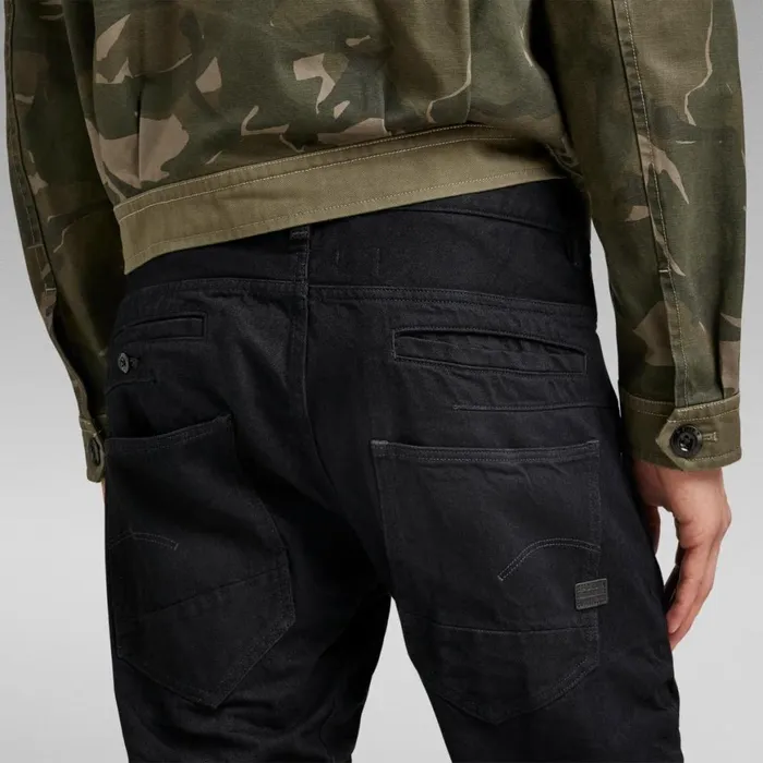 Straight Men GStar RAW Staq 3D Straight Tapered Jeans Pitch Black