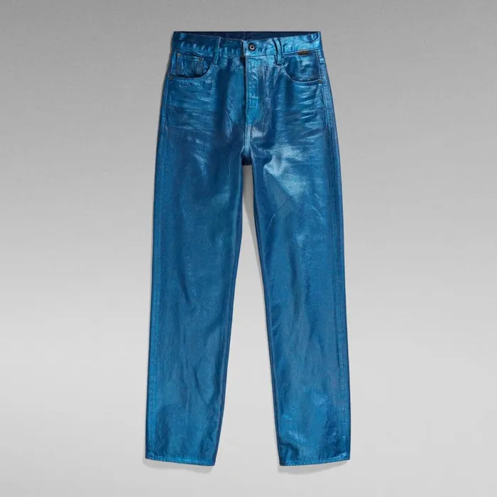 Straight Women GStar RAW Viktoria High Straight Jeans Luna Blue Metal Coating