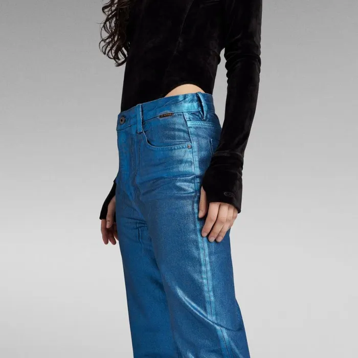 Straight Women GStar RAW Viktoria High Straight Jeans Luna Blue Metal Coating