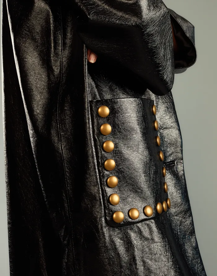 Studded Vegan Leather Coat 8211 Patblk Women Cynthia Rowley Jackets and Coats