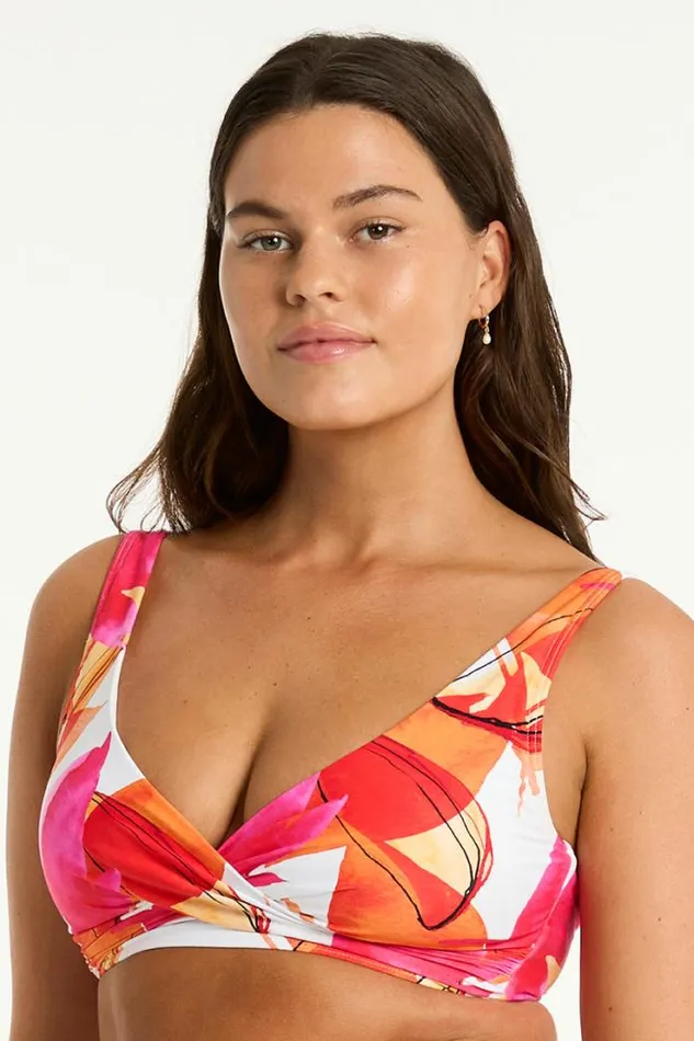 Sublime Cross Front Multifit Bra Sublime Flame Women Sea Level Tops
