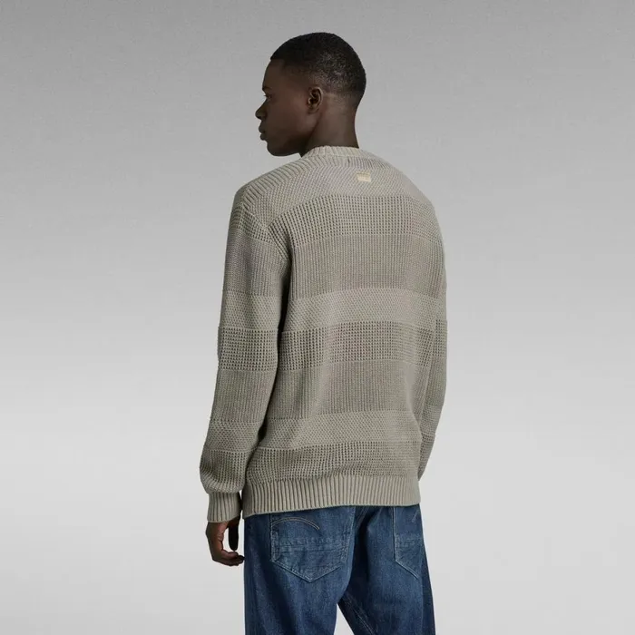 Sweaters Men GStar RAW Hori Structure Knitted Sweater Elephant Skin