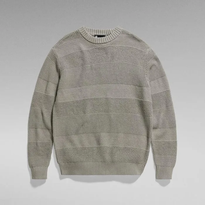 Sweaters Men GStar RAW Hori Structure Knitted Sweater Elephant Skin