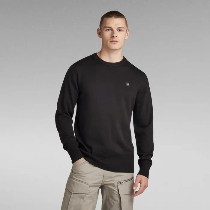 Sweaters Men GStar RAW Premium Core Knitted Sweater Dark Black