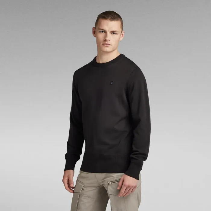 Sweaters Men GStar RAW Premium Core Knitted Sweater Dark Black