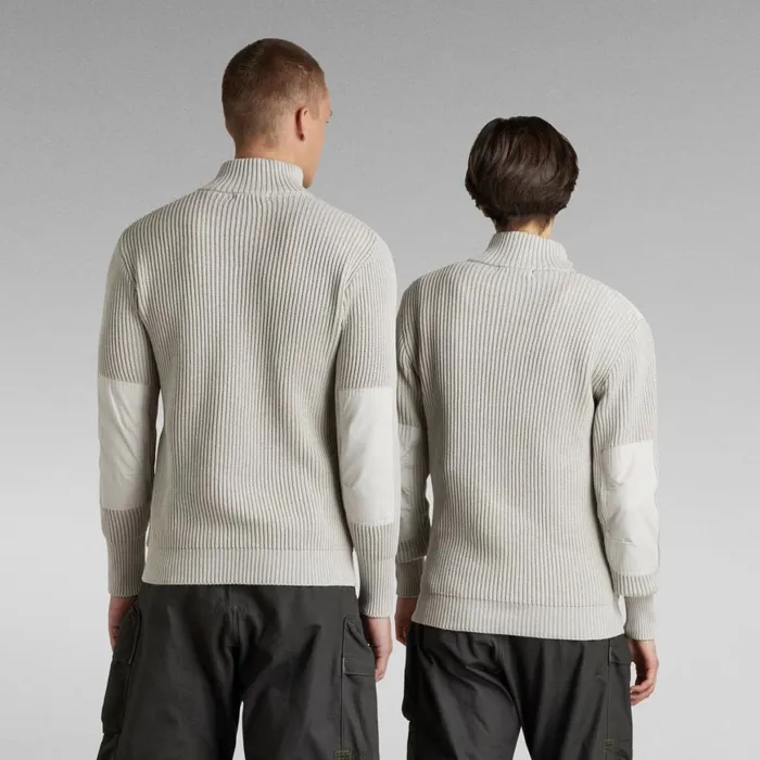 Sweaters Men GStar RAW Unisex Army Half Zip Knit Cool Grey