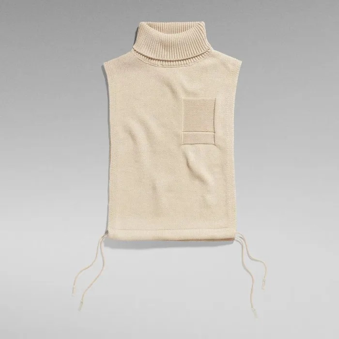 Sweaters Women GStar RAW Knitted Top Open Side Turtle Neck Brown Rice