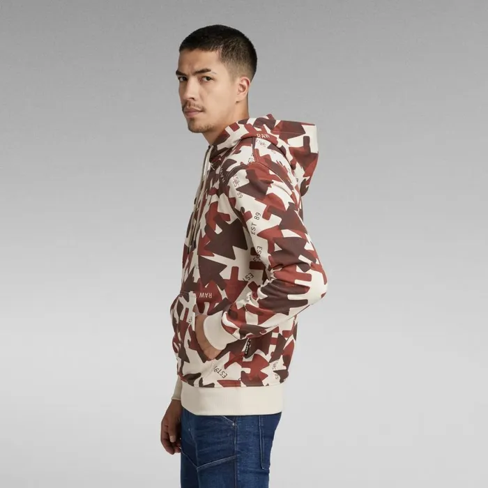 Sweatshirts and Hoodies Men GStar RAW Arrow Camo Hooded Sweater Dark Talc Raw Arrow Camo