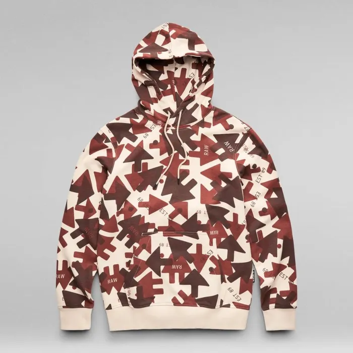 Sweatshirts and Hoodies Men GStar RAW Arrow Camo Hooded Sweater Dark Talc Raw Arrow Camo