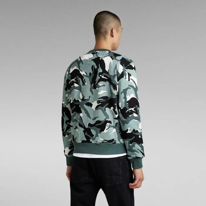 Sweatshirts and Hoodies Men GStar RAW Camo RAW Sweater Grey Moss Woodland Camo