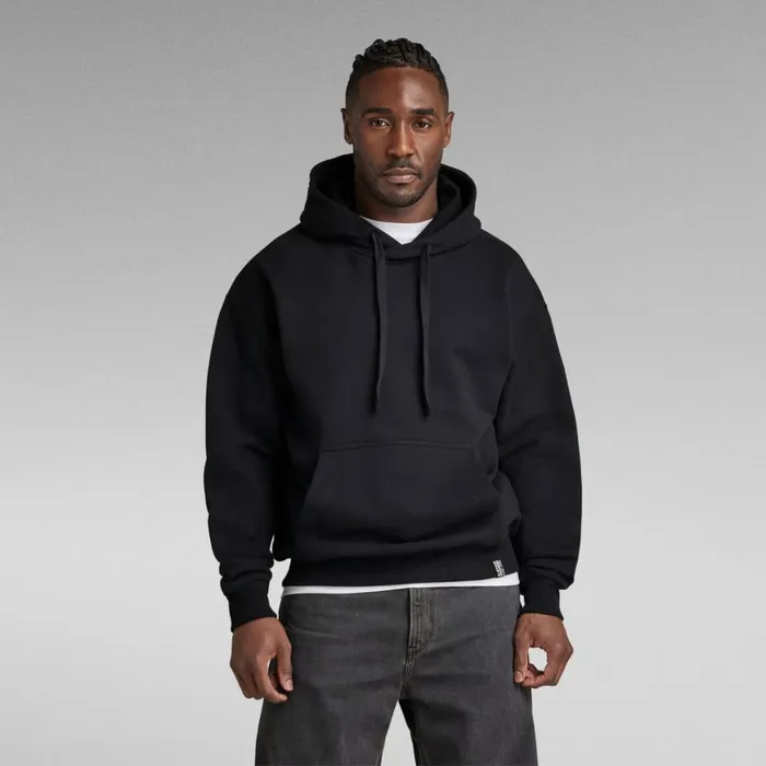 Sweatshirts and Hoodies Men GStar RAW Essential Unisex Loose Hoodie Dark Black