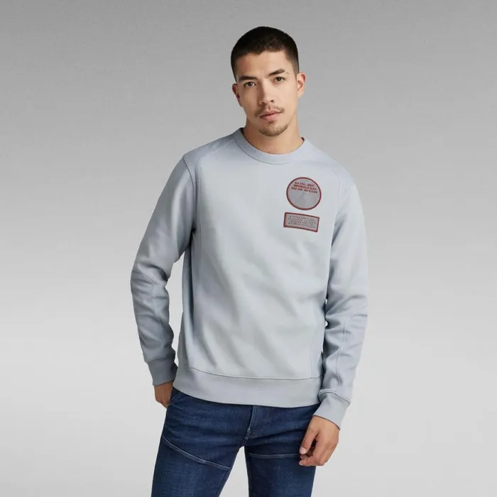 Sweatshirts and Hoodies Men GStar RAW Moto Sweater Correct Grey