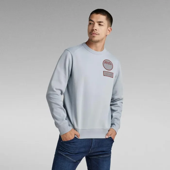 Sweatshirts and Hoodies Men GStar RAW Moto Sweater Correct Grey