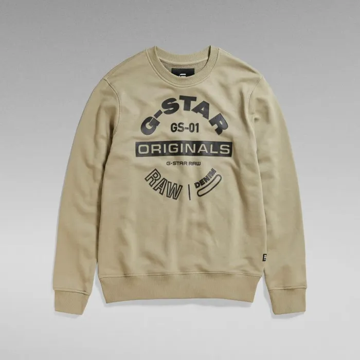 Sweatshirts and Hoodies Men GStar RAW Originals Logo Graphic Sweater Shamrock