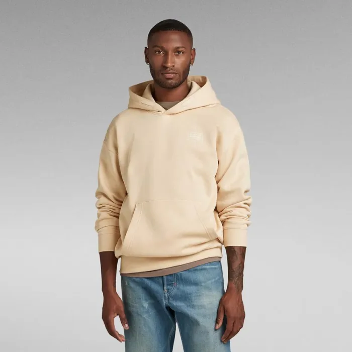 Sweatshirts and Hoodies Men GStar RAW Unisex Core Loose Hoodie Ivory Cream