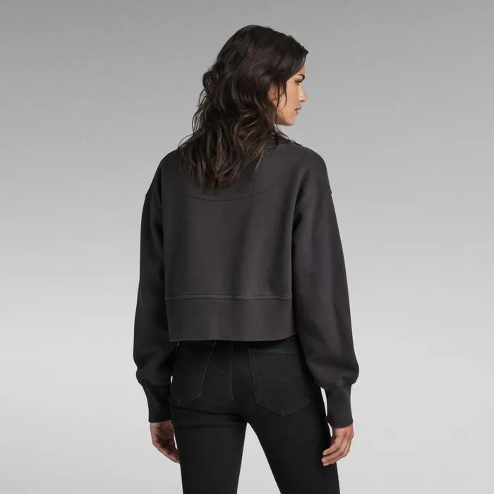 Sweatshirts and Hoodies Women GStar RAW Vintage Cropped Logo Loose Sweater Shadow