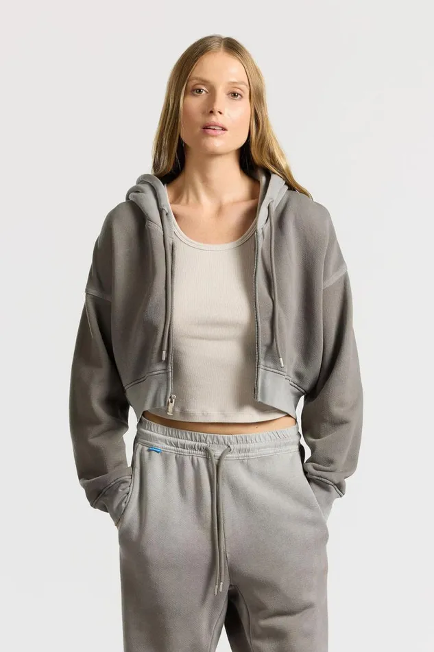 Sweatshirts Women COTTON CITIZEN Boston Crop Hoodie Vintage Cement