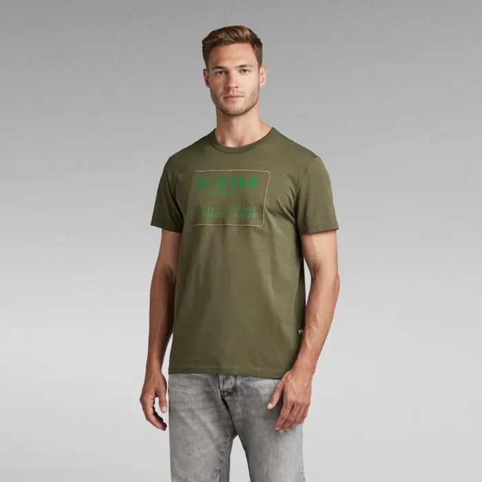 TShirts and Polos Men GStar RAW Applique Multi Technique TShirt Shadow Olive